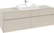 Villeroy & Boch Waschtischunterschrank Collaro C025 B0 1600 mm Cashmere Grey mit Beleuchtung und SoftClosing