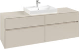 Villeroy & Boch Waschtischunterschrank Collaro C025 B0 1600 mm Cashmere Grey mit Beleuchtung und SoftClosing