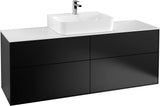 Villeroy & Boch Finion Waschtischunterschrank 1600 mm Anthrazit Matt mit Beleuchtung