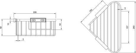 Villeroy & Boch Elements - Tender Eck-Duschkorb TVA1 51009000 260 x 206 x 82 mm Chrom