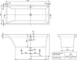 Villeroy & Boch Squaro Whirlpoolsystem Special CombiPool Invisible mit Multiplex Trio – Acrylwanne 1700 mm