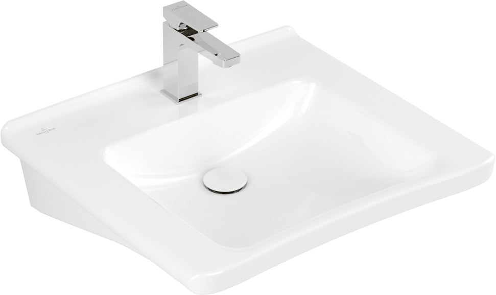 Villeroy & Boch ViCare Wandwaschbecken 600x550mm Rechteck Weiß Alpin – Barrierefrei
