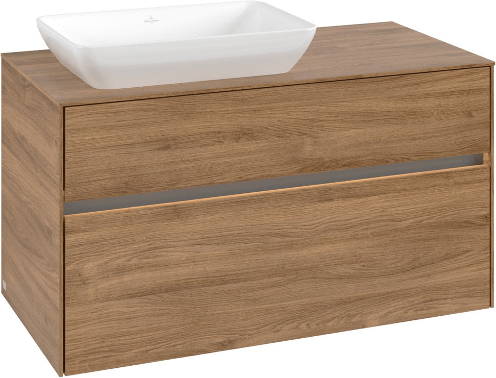 Villeroy & Boch Waschtischunterschrank Collaro C110 B0 1000 mm Kansas Oak mit Beleuchtung und SoftClosing