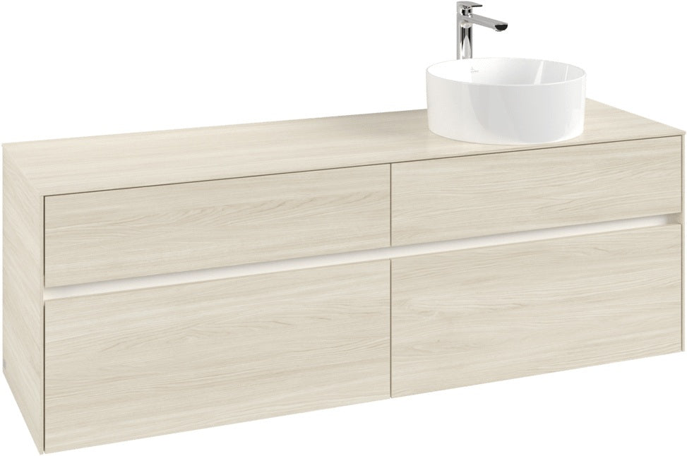 Villeroy & Boch Waschtischunterschrank Collaro C051 B0 1600 mm White Oak mit Beleuchtung und SoftClosing