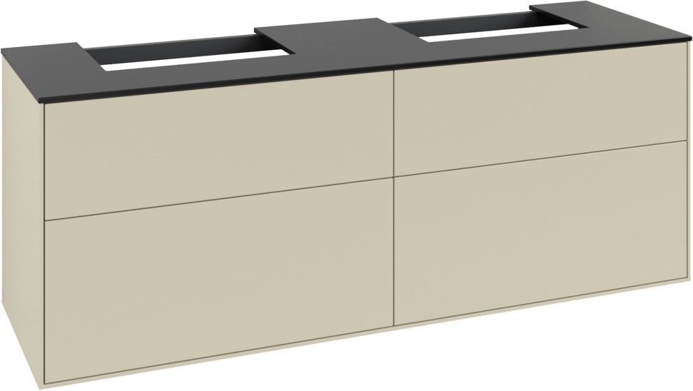 Villeroy & Boch Finion Waschbeckenunterschrank 1600 mm Anthrazit Matt mit LED-Beleuchtung und SoftClosing