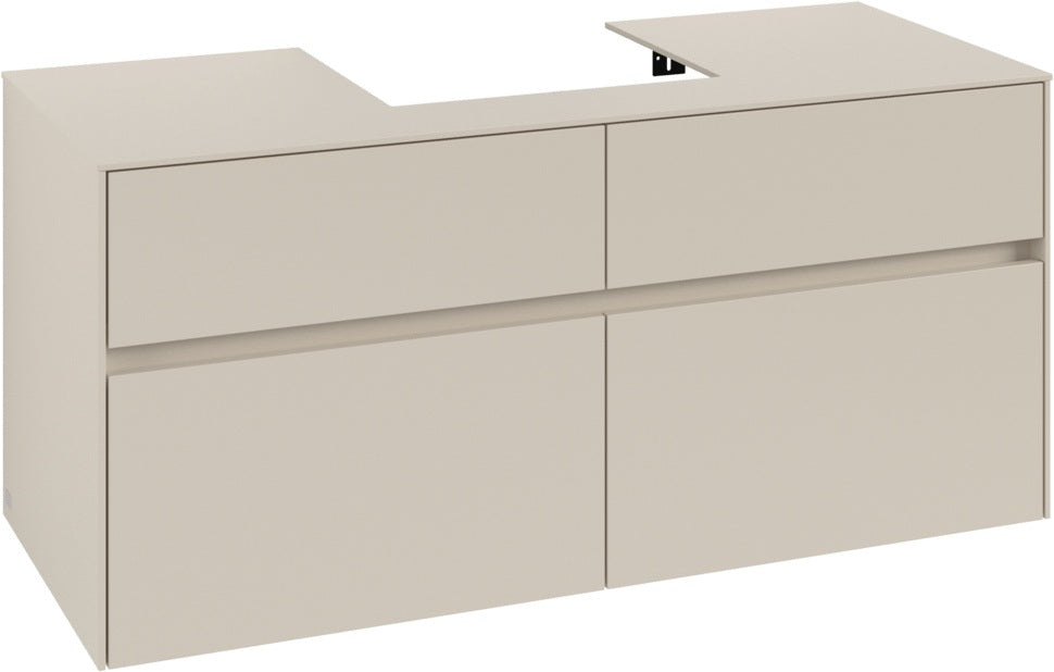 Villeroy & Boch Waschtischunterschrank Collaro C070 eckig 1200 mm Cashmere Grey mit 4 Auszügen