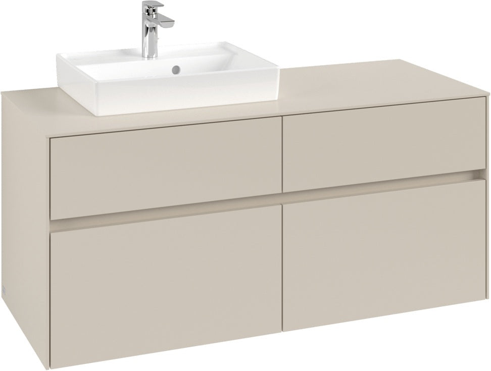 Villeroy & Boch Waschbeckenunterschrank Collaro C071 B0 1200 mm Cashmere Grey mit LED-Beleuchtung und SoftClosing