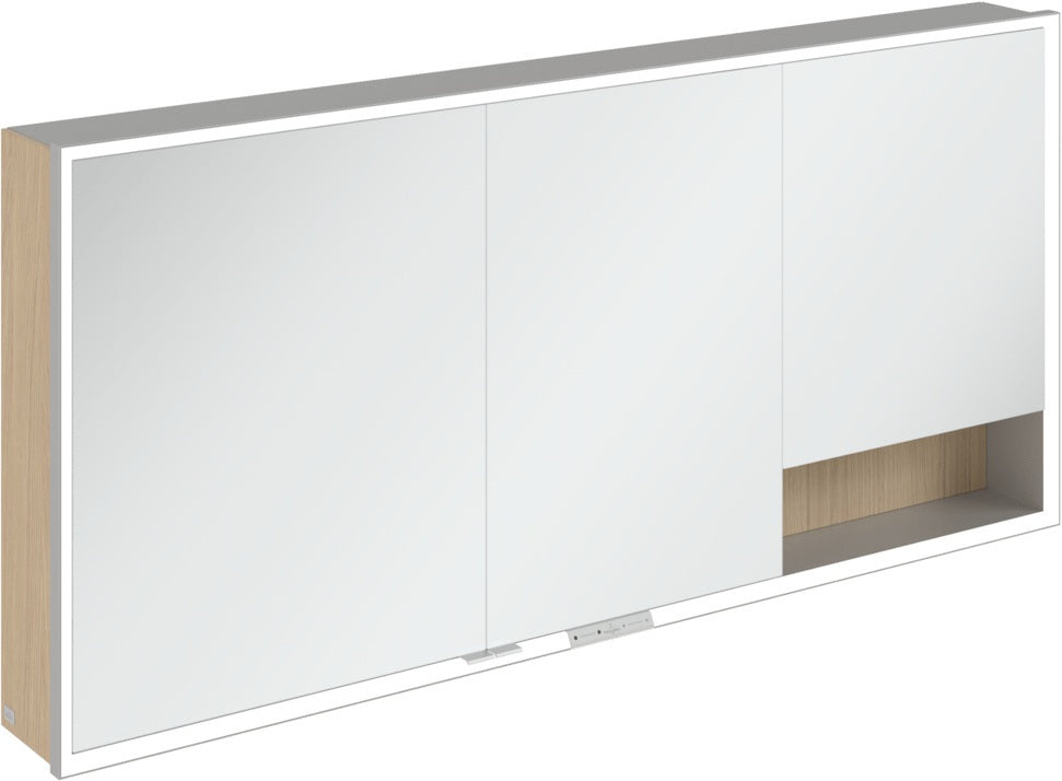 Villeroy & Boch Spiegelschrank My View+ 1600 mm Graphite mit LED-Beleuchtung und SoftClosing