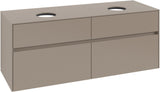 Villeroy & Boch Waschtischunterschrank Collaro C048 B0 1400 mm Taupe mit Beleuchtung und SoftClosing