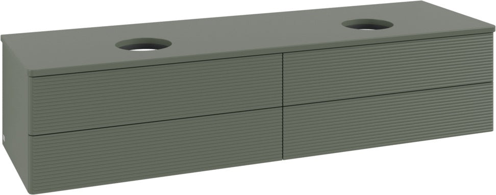 Villeroy & Boch Waschtischunterschrank Antao 1600 mm Leaf Green Matt – 4 Auszüge, LED, Push-to-open