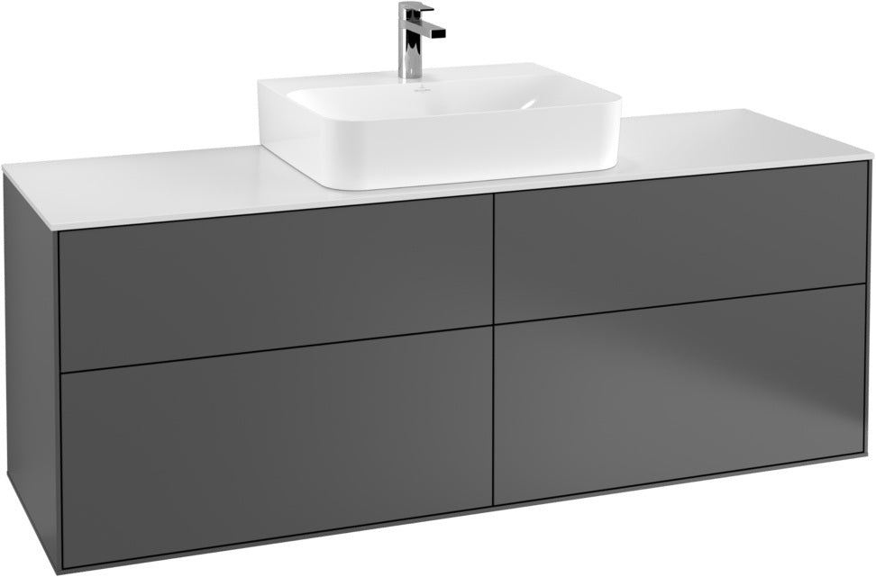 Villeroy & Boch Finion Waschtischunterschrank 1600 mm Anthrazit Matt mit Beleuchtung
