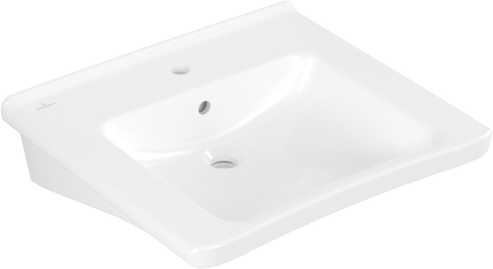 Villeroy & Boch ViCare Wandwaschbecken 600x550 mm Rechteck Weiß Alpin – Barrierefrei