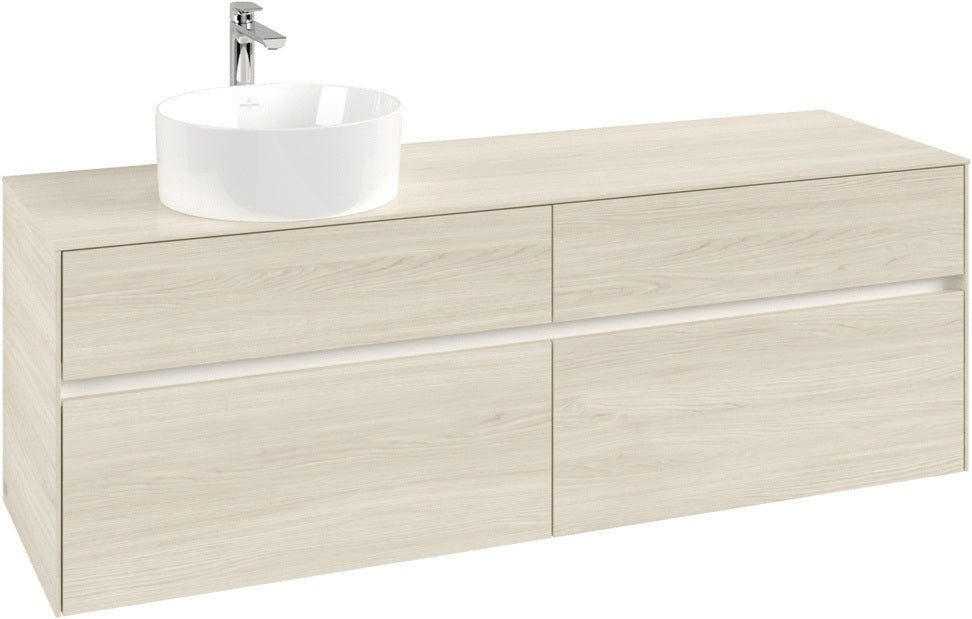 Villeroy & Boch Waschtischunterschrank Collaro C050 B0 1600 mm White Oak mit Beleuchtung