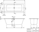Villeroy & Boch Legato Whirlpoolwanne 1700x750mm Combipool Entry Stone White