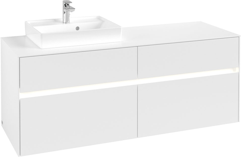 Villeroy & Boch Waschtischunterschrank Collaro C074 B0 1400 mm White Matt mit Beleuchtung
