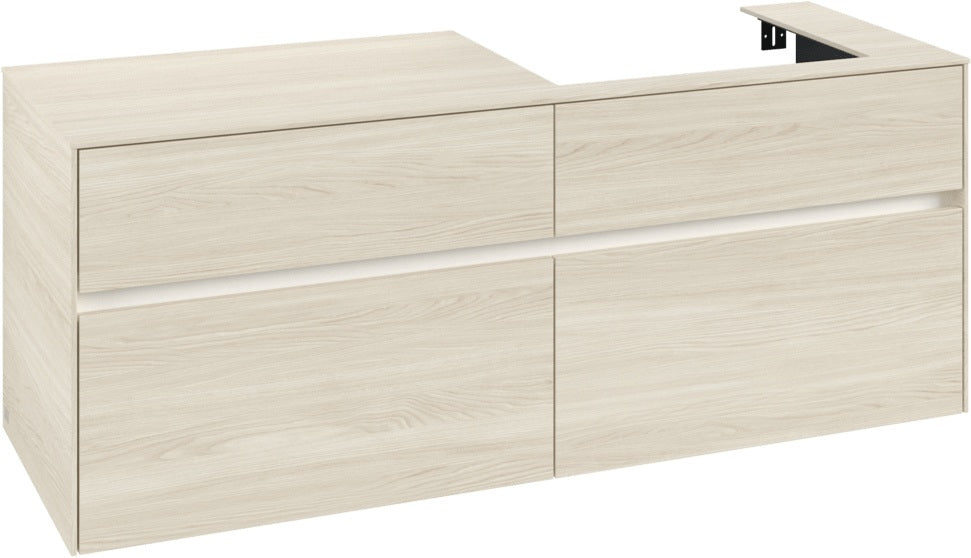 Villeroy & Boch Waschtischunterschrank Collaro C086 B0 1400 mm White Oak mit Beleuchtung und SoftClosing