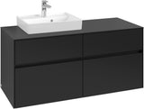 Villeroy & Boch Collaro Waschbeckenunterschrank 1200 mm Volcano Black mit Beleuchtung
