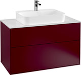 Villeroy & Boch Finion Waschtischunterschrank 1000 mm Anthrazit Matt Lackiert mit Glasabtrennung