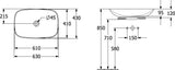 Villeroy & Boch Aufsatzwaschbecken Loop & Friends 4A5 620x420x150mm Rechteck Weiß Alpin