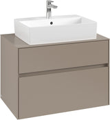 Villeroy & Boch Collaro Waschbeckenunterschrank 800 mm Taupe – Wandmontage, SoftClosing, 2 Auszüge