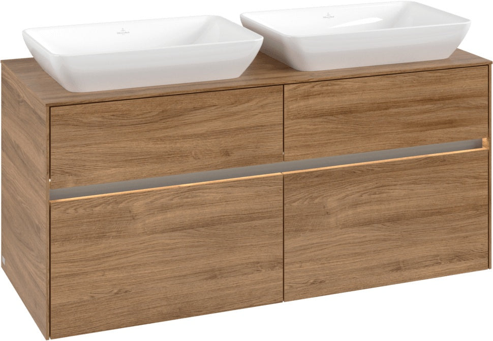 Villeroy & Boch Waschtischunterschrank Collaro C115 B0 1200 mm Kansas Oak mit Beleuchtung und SoftClosing