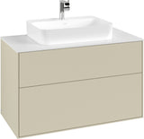 Villeroy & Boch Finion Waschtischunterschrank 1000 mm Anthrazit Matt Lackiert mit Glasabtrennung