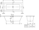 Villeroy & Boch Badewanne Legato 1800x800mm Whirlpool Combipool Entry Stone White
