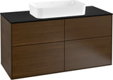 Villeroy & Boch Finion Waschtischunterschrank 1200 mm Anthracite Matt mit Glasabtrennungen und Push-to-open
