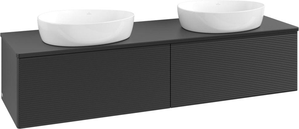 Villeroy & Boch Antao Waschbeckenunterschrank L39110 1600 mm Black Matt Lacquer mit Auszugsbeleuchtung