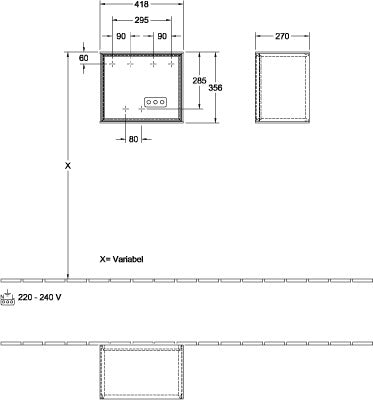 Villeroy & Boch Finion Regalmodul 418 mm mit LED-Beleuchtung und Ladestation, Peony