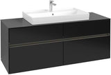 Villeroy & Boch Collaro Waschtischunterschrank 1400 mm mit LED-Beleuchtung und 4 Auszügen in Truffle Grey