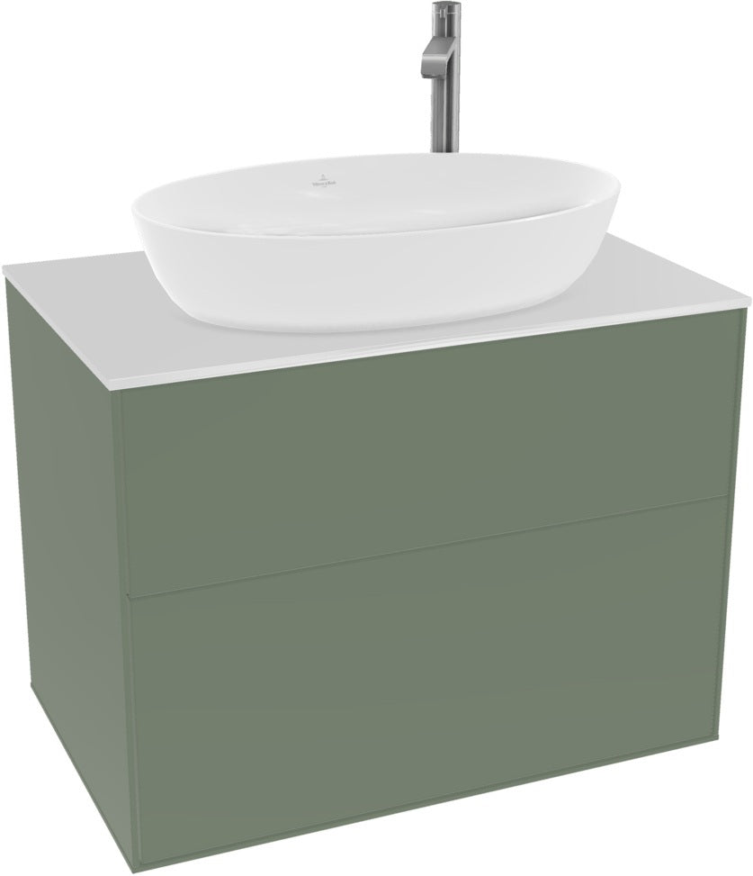 Villeroy & Boch Waschtischunterschrank Finion G8720 mit Beleuchtung und SoftClosing in Glossy White Lacquer