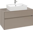 Villeroy & Boch Waschbeckenunterschrank Collaro C12500 1000 mm Taupe – Eckig, 2 Auszüge, SoftClosing