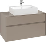 Villeroy & Boch Waschbeckenunterschrank Collaro C12500 1000 mm Taupe – Eckig, 2 Auszüge, SoftClosing
