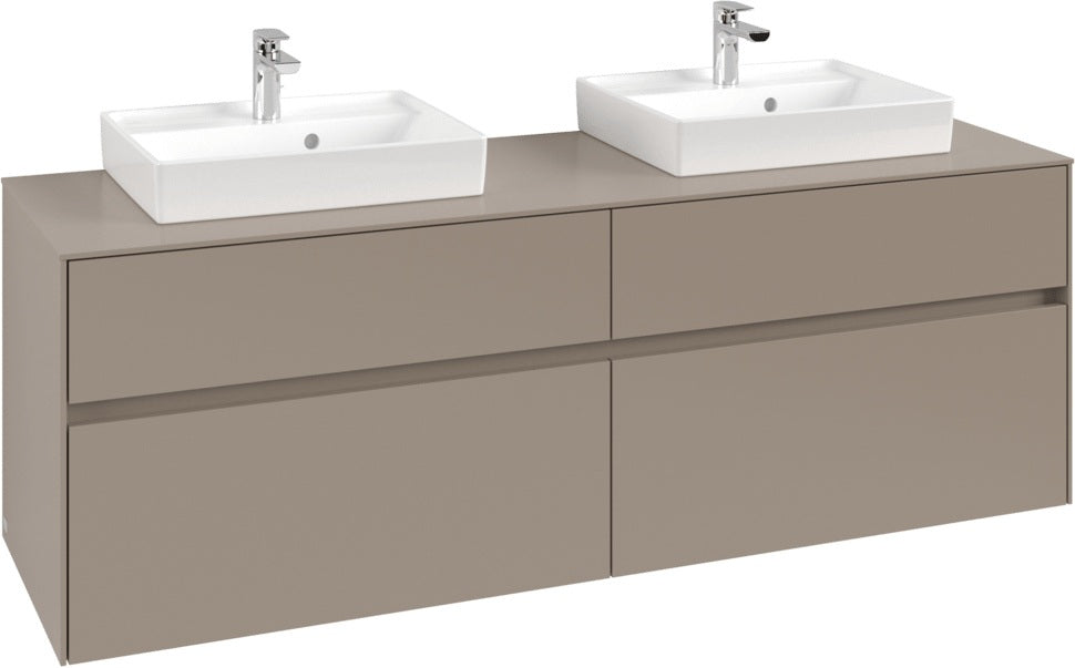 Villeroy & Boch Waschtischunterschrank Collaro C021 B0 1600 mm Taupe mit Beleuchtung