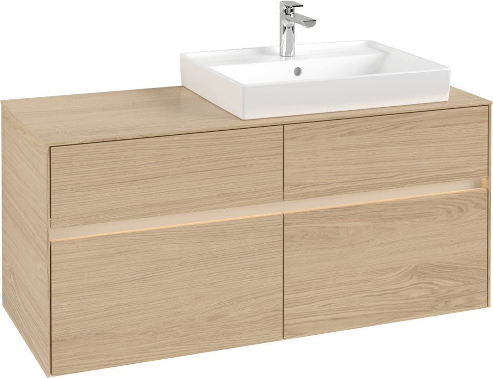 Villeroy & Boch Waschtischunterschrank Collaro C083 B0 1200 mm Nordic Oak mit Beleuchtung und SoftClosing