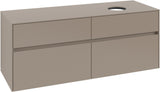 Villeroy & Boch Waschbeckenunterschrank Collaro C047 B0 1400 mm Taupe mit Beleuchtung und SoftClosing