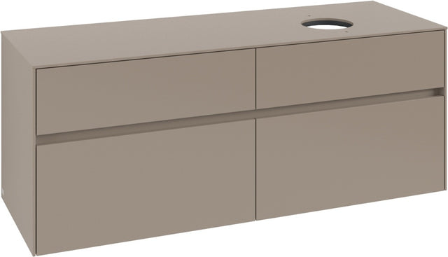 Villeroy & Boch Waschbeckenunterschrank Collaro C047 B0 1400 mm Taupe mit Beleuchtung und SoftClosing