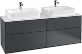 Villeroy & Boch Finion Waschbeckenunterschrank 1600 mm Anthrazit Matt mit LED-Beleuchtung und SoftClosing