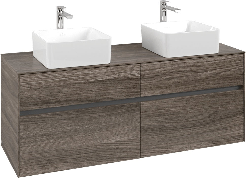 Villeroy & Boch Waschtischunterschrank Collaro C048 B0 1400 mm Stone Oak mit Beleuchtung