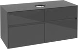 Villeroy & Boch Waschbeckenunterschrank Collaro C041 Glossy Grey 1200 mm – 4 Auszüge, SoftClosing