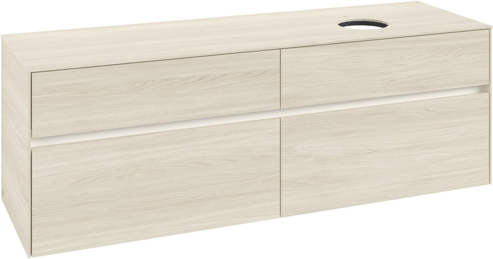 Villeroy & Boch Waschtischunterschrank Collaro C051 B0 1600 mm White Oak mit Beleuchtung und SoftClosing
