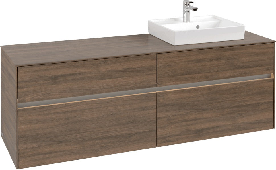 Villeroy & Boch Collaro Waschtischunterschrank 1600 mm Arizona Oak mit Beleuchtung und 4 Auszügen