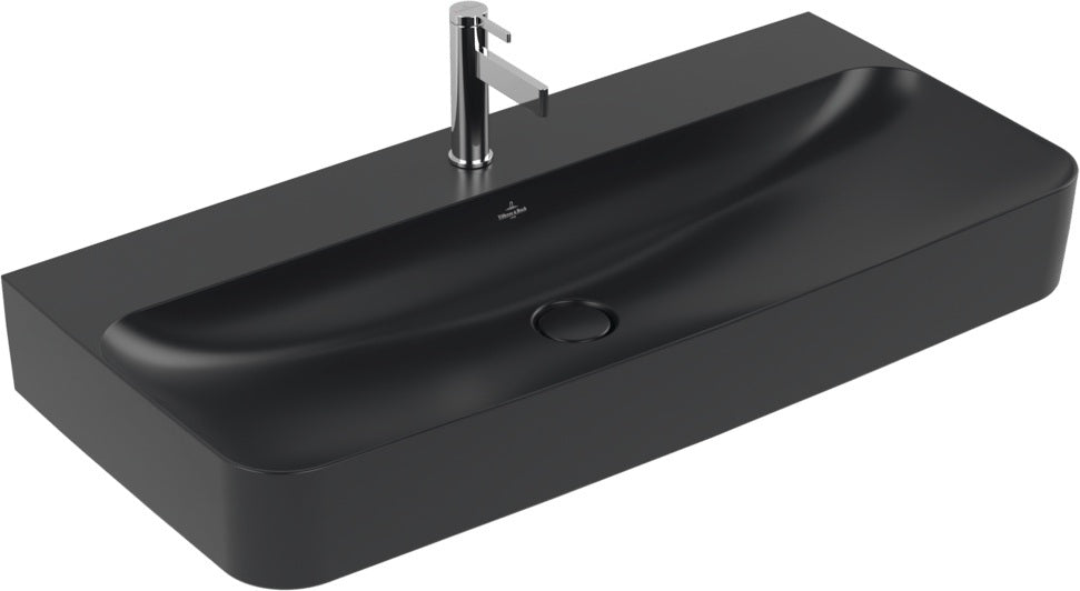 Villeroy & Boch Finion Wandwaschbecken 1000 mm Pure Black CeramicPlus TitanCeram