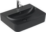Villeroy & Boch Finion Wandwaschbecken 600x470mm Pure Black CeramicPlus