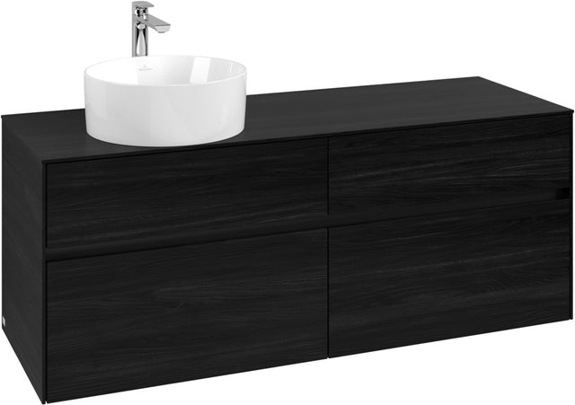 Villeroy & Boch Waschbeckenunterschrank Collaro C046 Black Oak 1400 mm mit 4 Auszügen