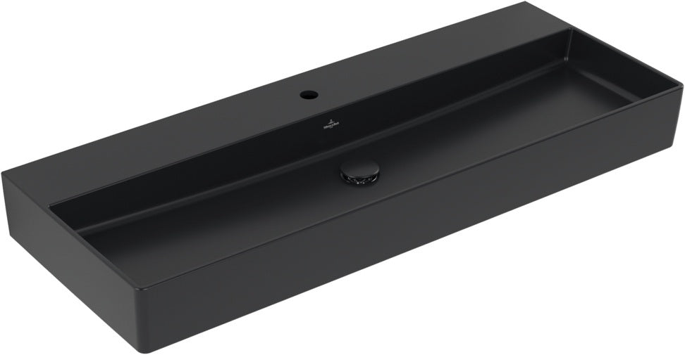 Villeroy & Boch Wandwaschbecken Memento 2.0 4A22CH Pure Black CeramicPlus 1200 mm