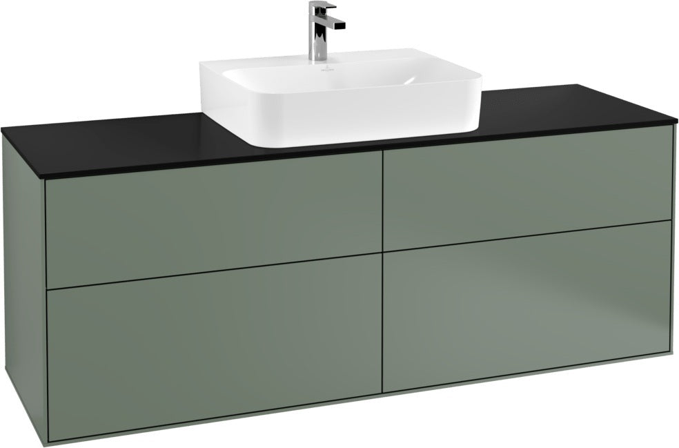 Villeroy & Boch Finion Waschtischunterschrank 1600 mm Anthrazit Matt mit Beleuchtung