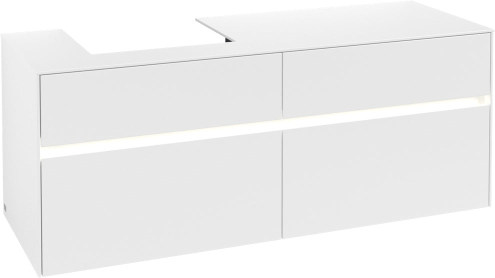 Villeroy & Boch Waschtischunterschrank Collaro C074 B0 1400 mm White Matt mit Beleuchtung