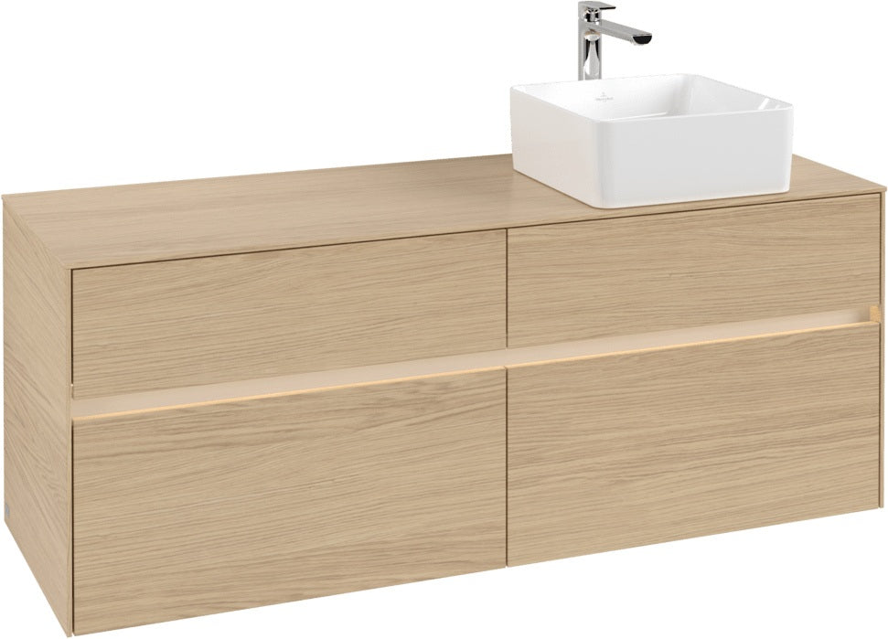 Villeroy & Boch Waschtischunterschrank Collaro C047 B0 1400 mm Nordic Oak mit Beleuchtung